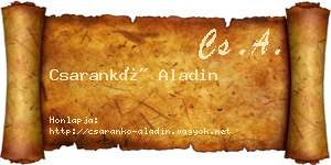 Csarankó Aladin névjegykártya